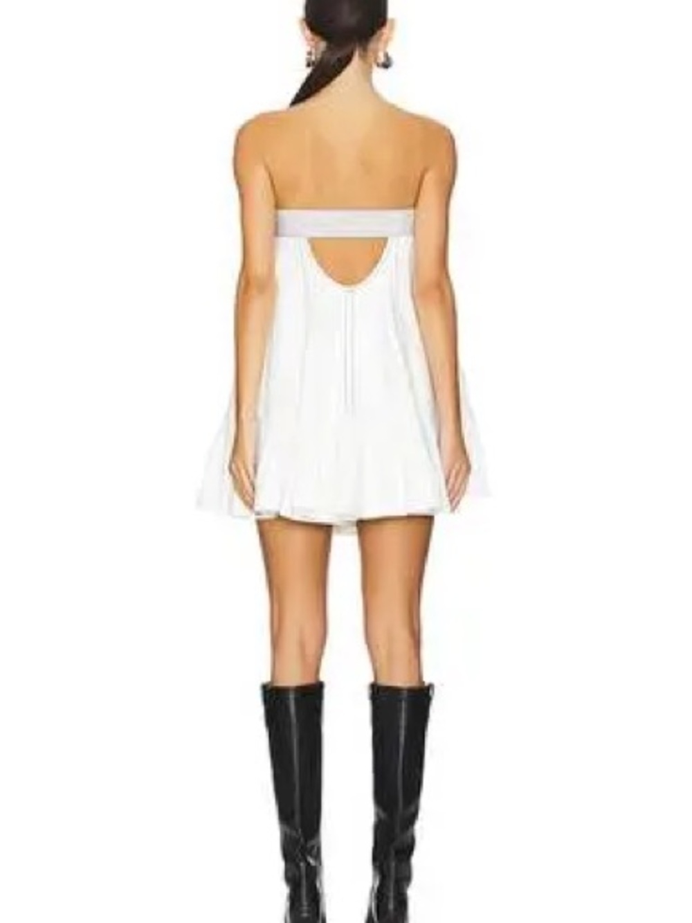 Free People White Spaghetti-Strap Mini Dress with Belt Detail - Picture 3 of 8